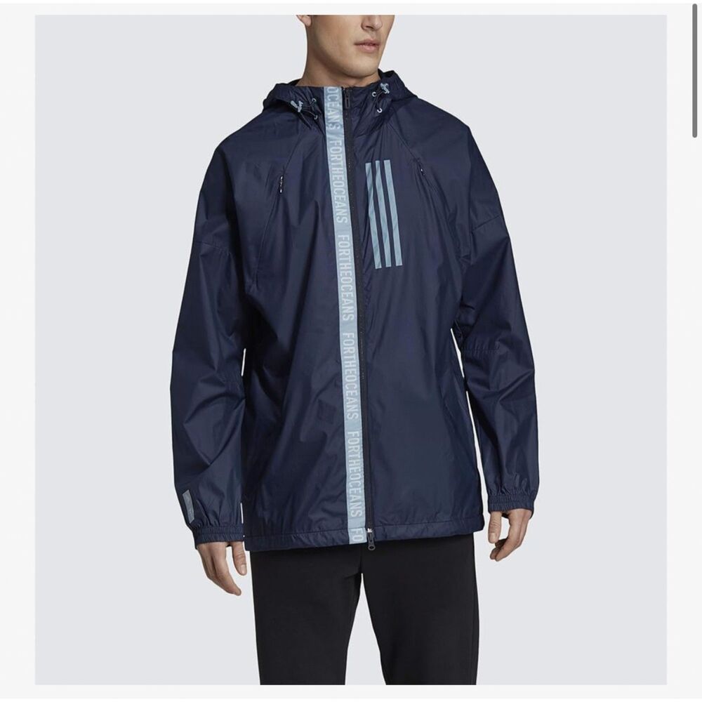 Adidas Men’s Parley Wind Jacket Size L Legend Ink Blue | New Without Tags
